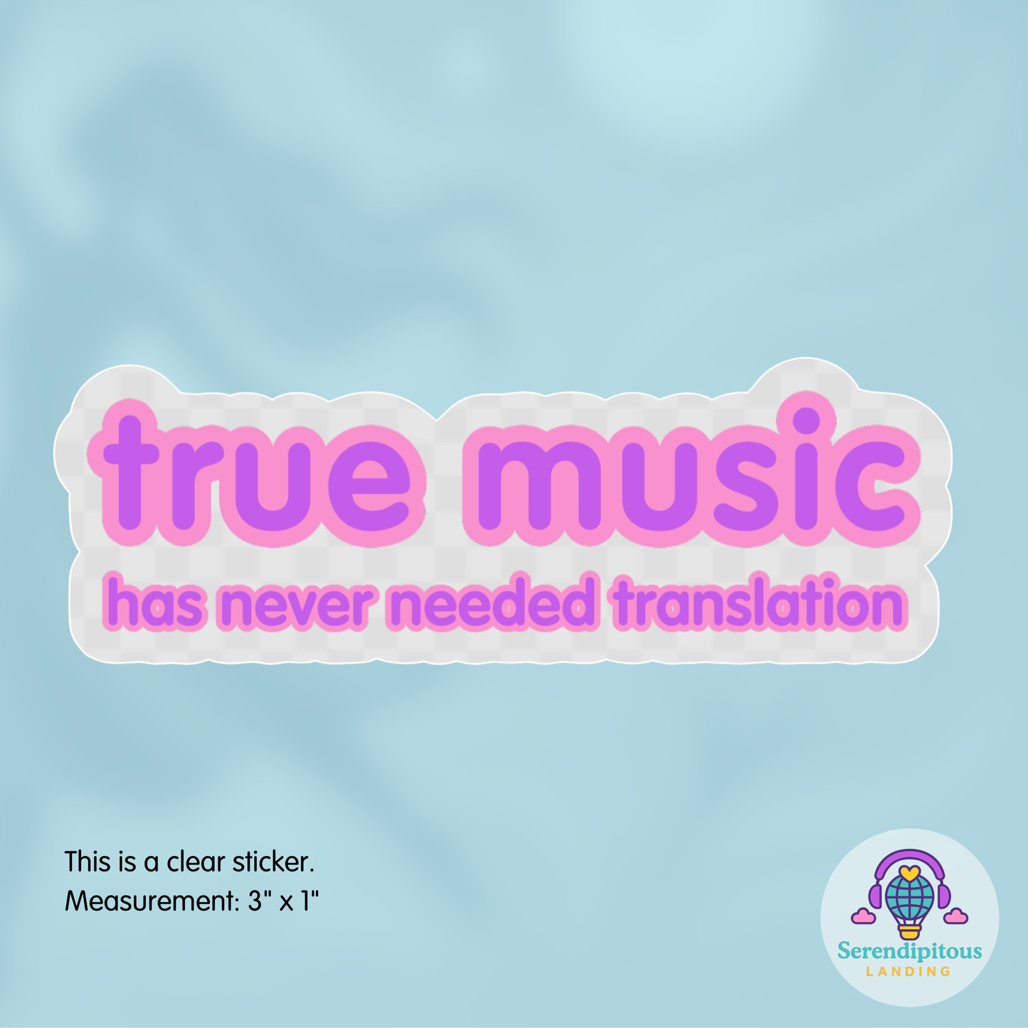 True Music Sticker (clear, 3")