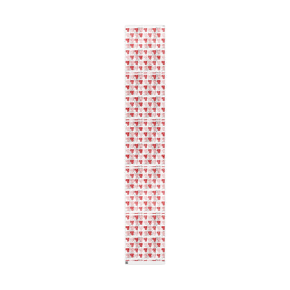 Wrapping Paper Roll (All-Occasions): BTS Rapline "Ddaeng" Inspired, Red Typographic Pattern, Grey Smoke Background