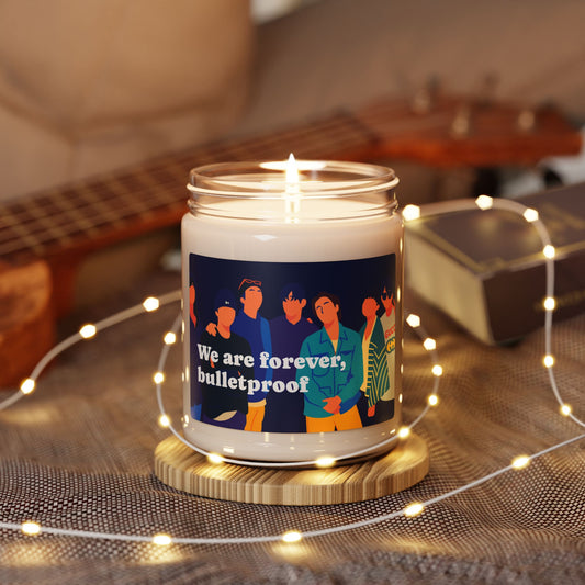 Soy Candle: "We Are Forever, Bulletproof" BTS OT7 Group Illustration, Scented Candle, 9oz