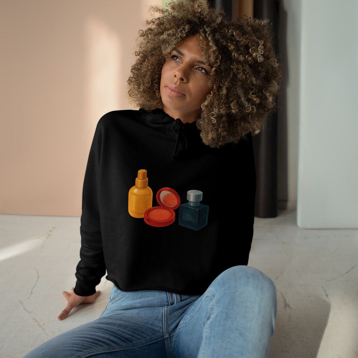 Long-sleeve Crop Hoodie: BTS Maknae Beauty Line - Floral Tribute