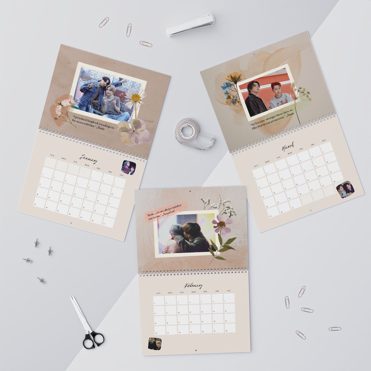 BTS Jimin Jungkook 2026 Wall Calendar  | Jikook, Kookmin, Bangtan Sonyeondan