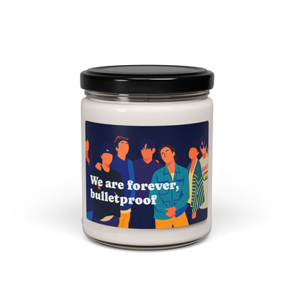 Soy Candle: "We Are Forever, Bulletproof" BTS OT7 Group Illustration, Scented Candle, 9oz