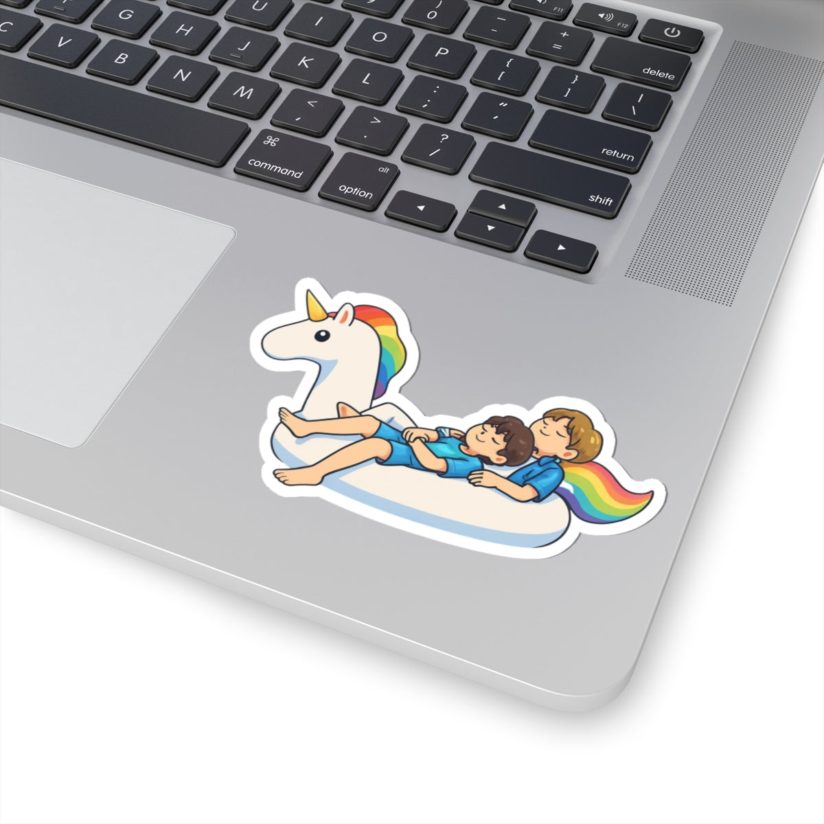 Rainbow Unicorn Float with BTS Jimin and Jungkook | Kiss-Cut Sticker
