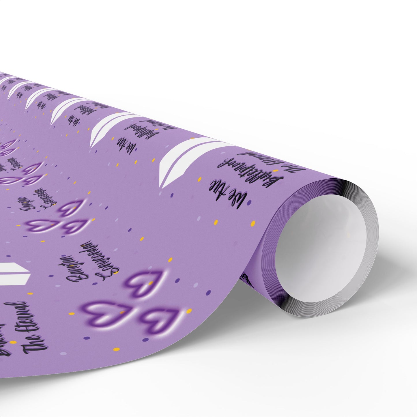 Wrapping Paper Roll (All-Occasions): Borahae - Army Tribute, Neon Hearts, BTS Bulletproof Eternal