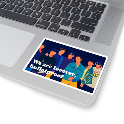 BTS OT7 Sticker: "We Are Forever, Bulletproof" Group Illustration