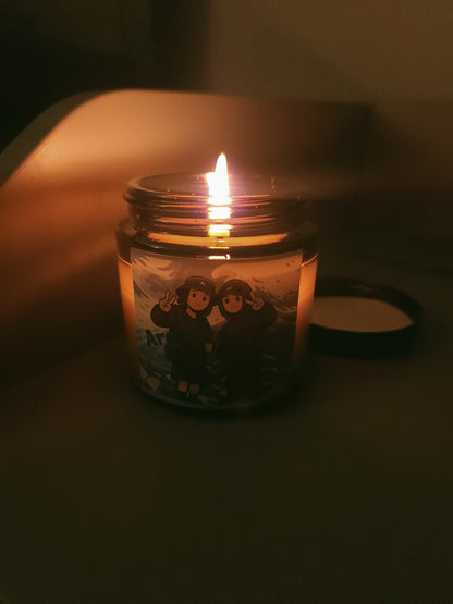 Scented Soy Candle - "Are You Sure?!" (4 oz, amber jar) | BTS Bangtan Sonyeondan, AYS2, 3 fragrances plus unscented options