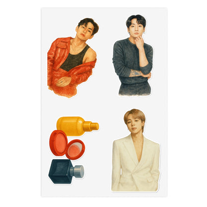 Sticker Sheet: BTS Maknae Beauty Line (6" x 4")