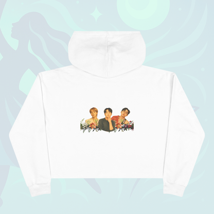 Long-sleeve Crop Hoodie: BTS Maknae Beauty Line - Floral Tribute