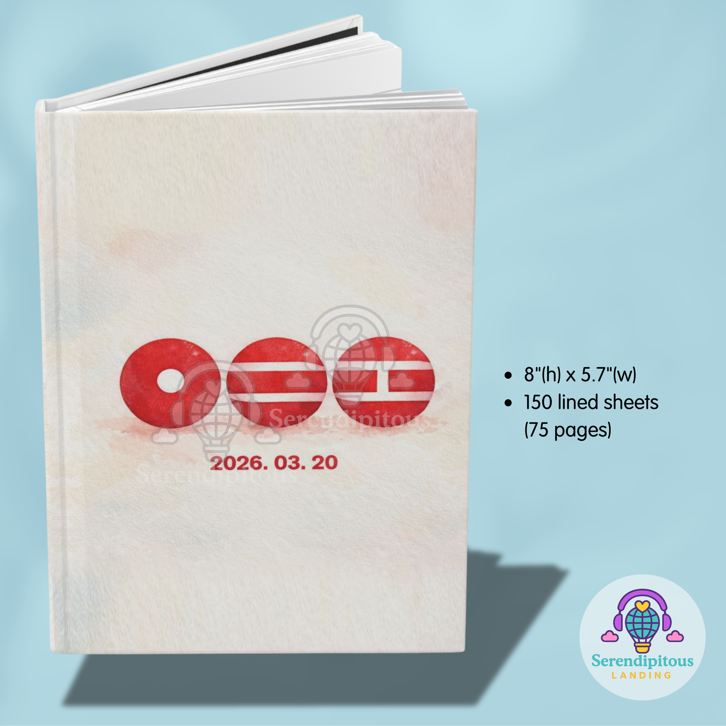 BTS 2026 Comeback Countdown Hardcover Journal, Lined Notebook | Subtle K-Pop Stationary Aesthetic