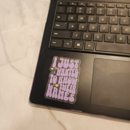 Just Their Names Sticker (Clear, 3")