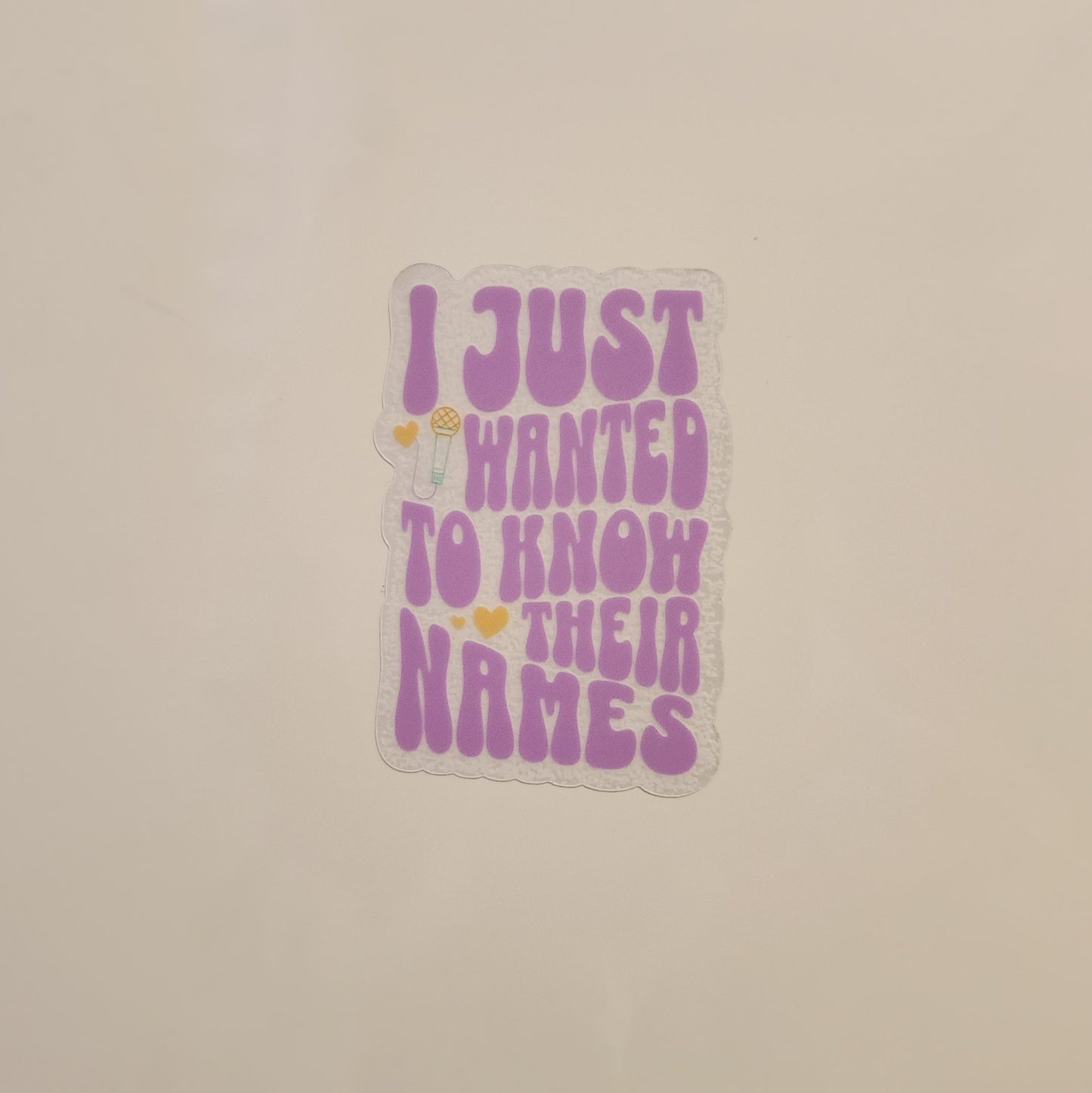 Just Their Names Sticker (Clear, 3")