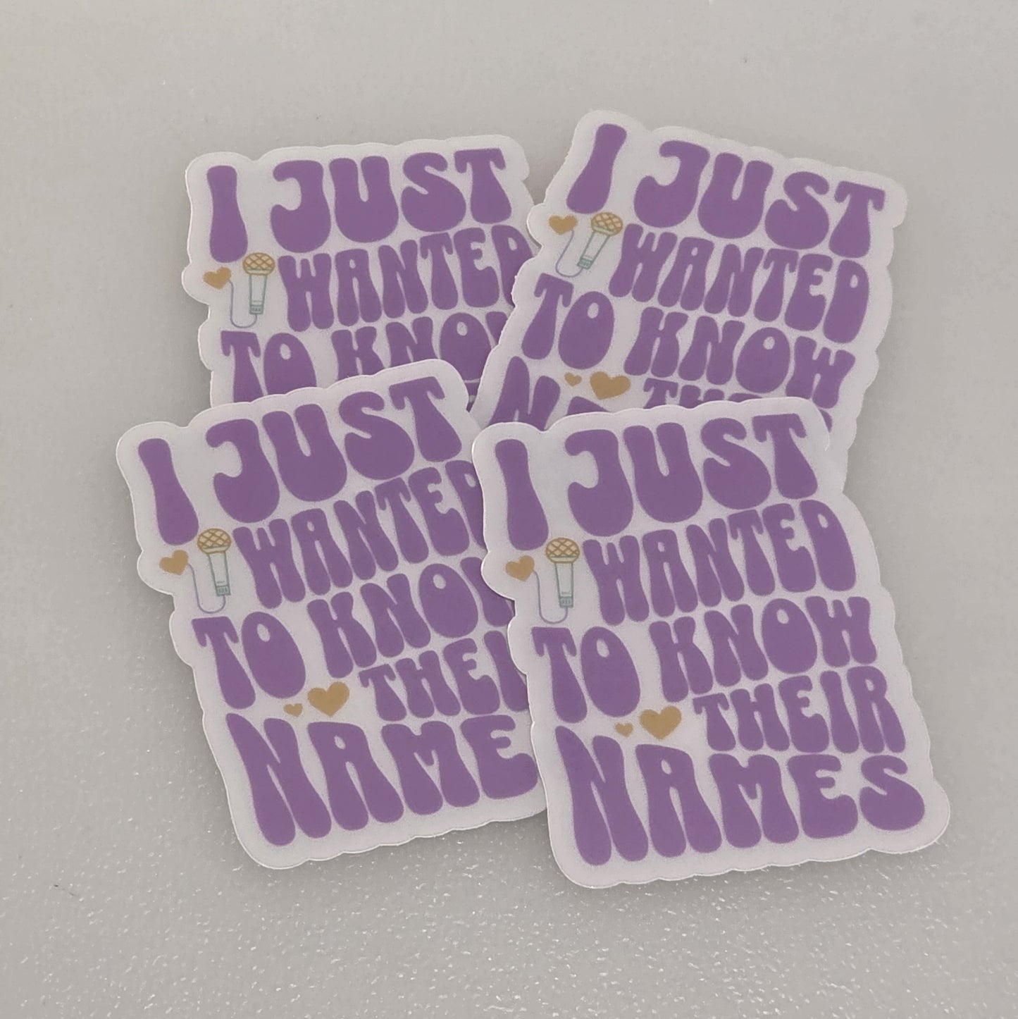 Just Their Names Sticker (Clear, 3")