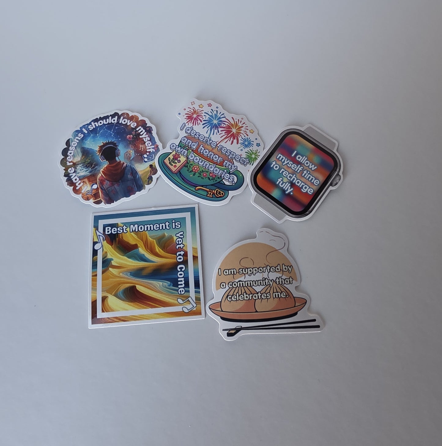 Bangtan-Inspired Affirmation Sticker Sampler - 5 Piece Mini Set