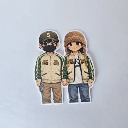 V & Jungkook in Hobi Gear Sticker (3")