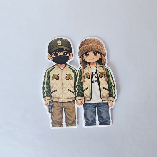 V & Jungkook in Hobi Gear Sticker (3")