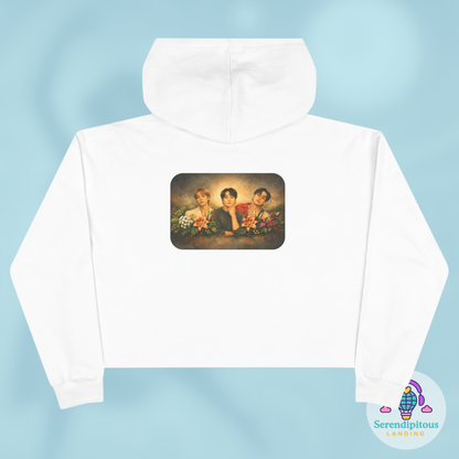 Maknae Beauty Line Floral Tribute Long-sleeve Crop Hoodie (Women's sizing)