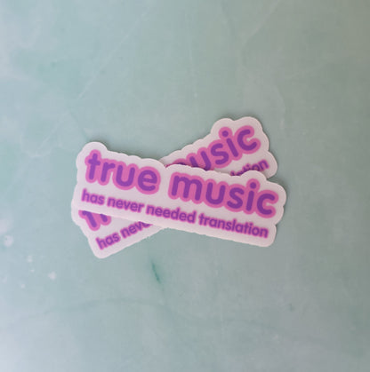 True Music Sticker (clear, 3")