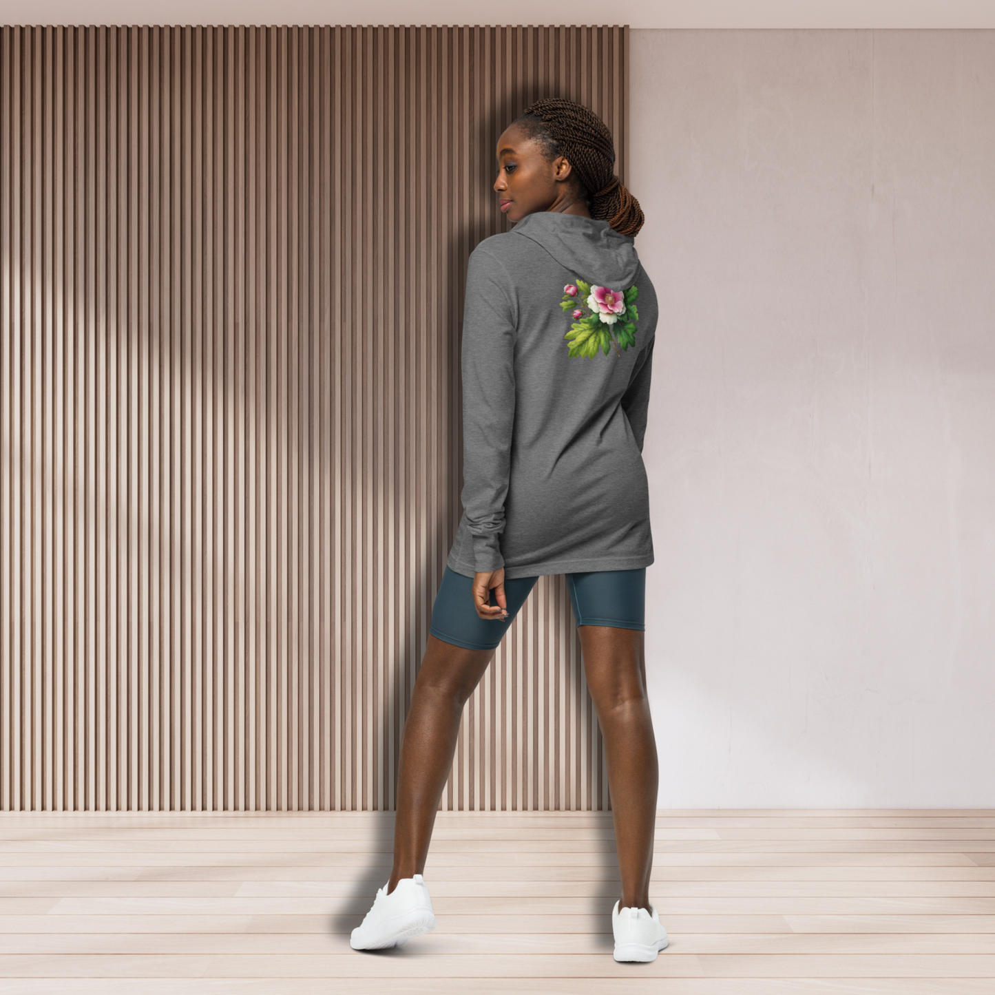 Mugunghwa & Oak Leaf Lightweight Hooded Long-Sleeve (Unisex)