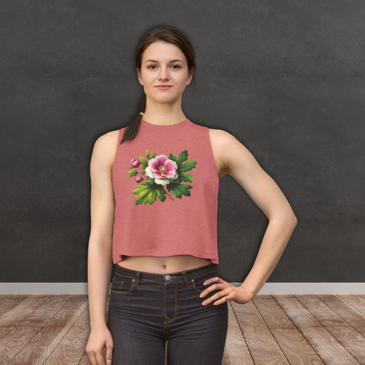 Mugunghwa & Oak Leaf Lightweight Women's Crop Tank