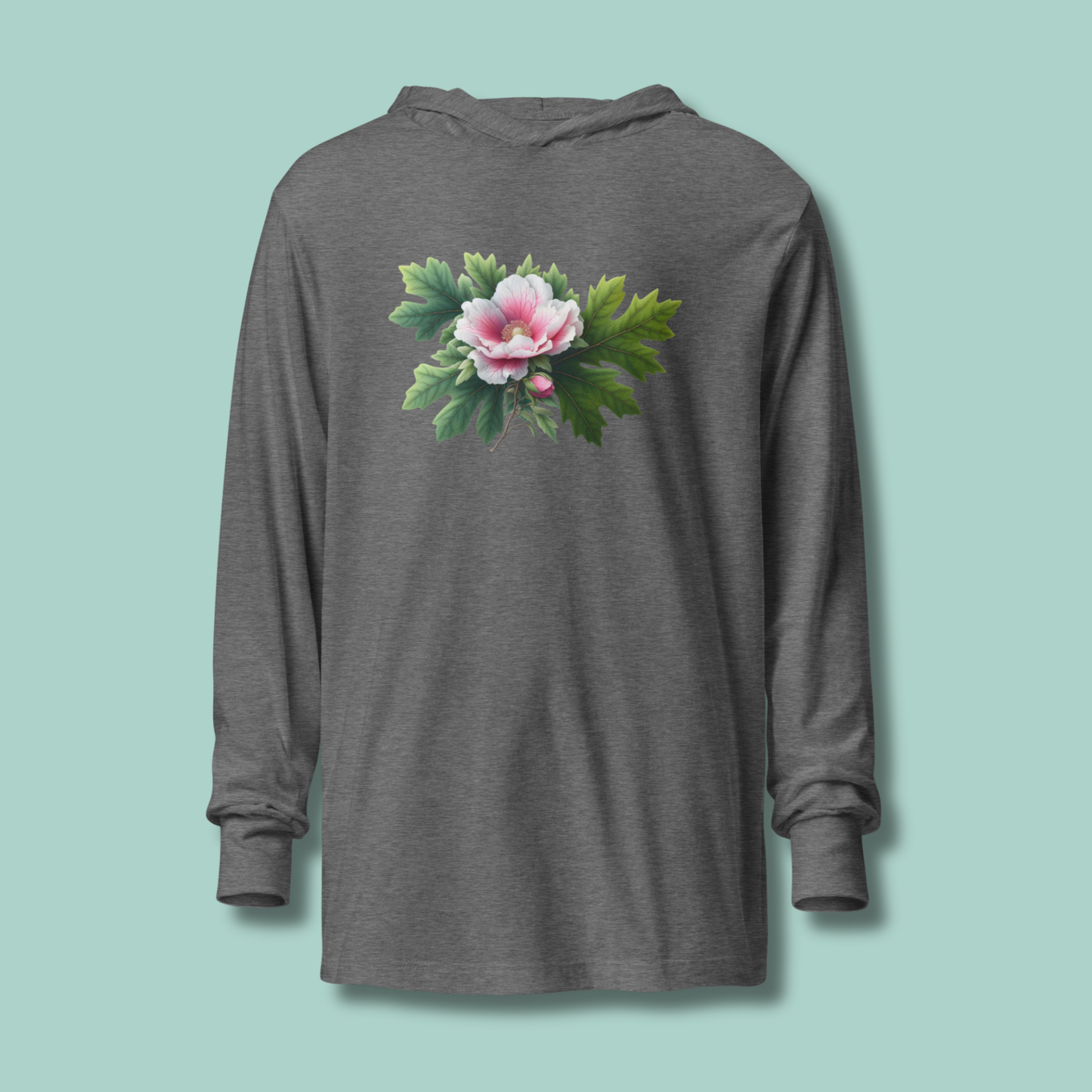 Mugunghwa & Oak Leaf Lightweight Hooded Long-Sleeve (Unisex)