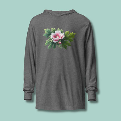 Mugunghwa & Oak Leaf Lightweight Hooded Long-Sleeve (Unisex)
