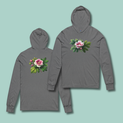 Mugunghwa & Oak Leaf Lightweight Hooded Long-Sleeve (Unisex)