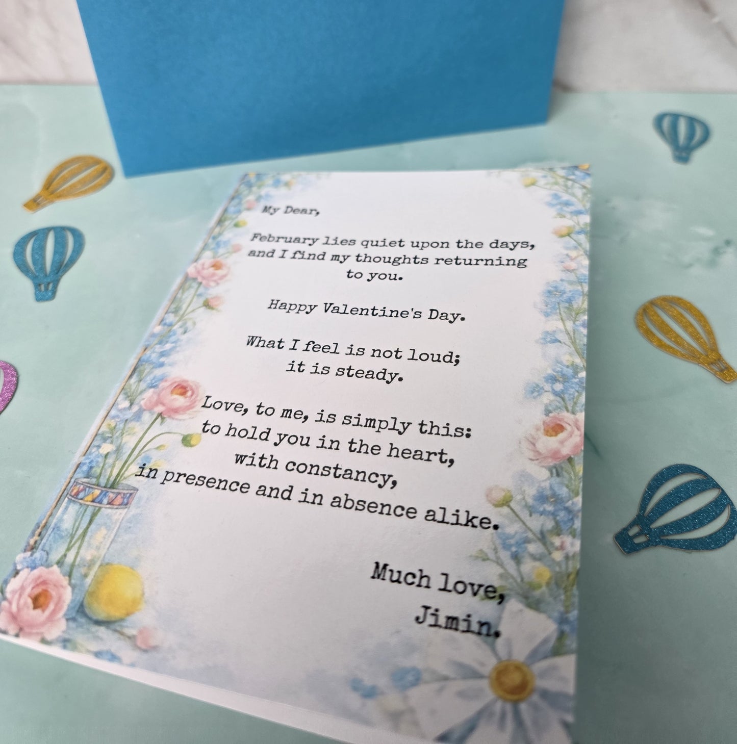 Jimin Valentine Greeting Card (4.25" x 5.5", Unofficial)