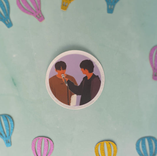 JK & Jin Mic Support Clear Sticker