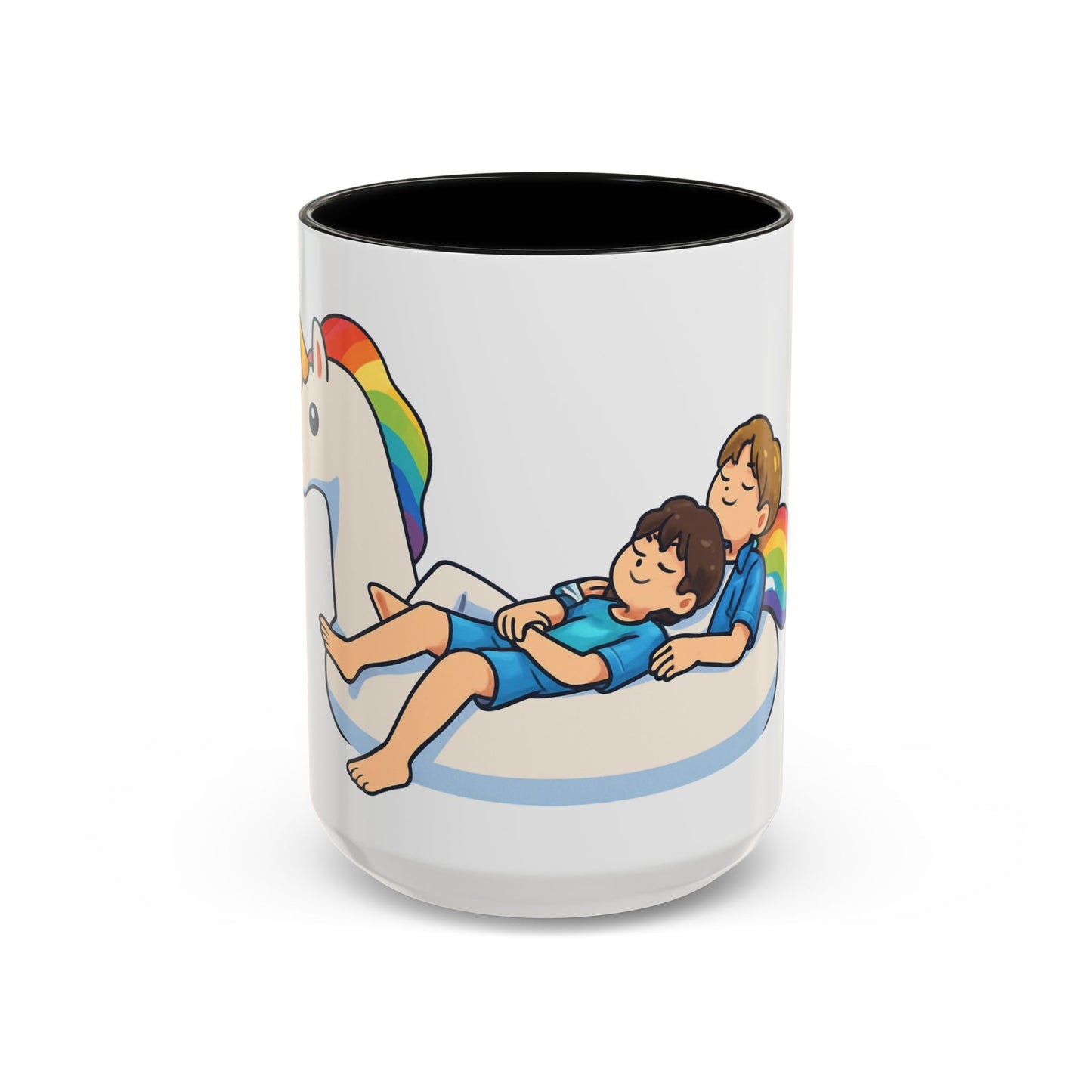 Rainbow Unicorn Float with BTS Jimin and Jungkook Mug | BTS duo Coffee Cup (15oz)