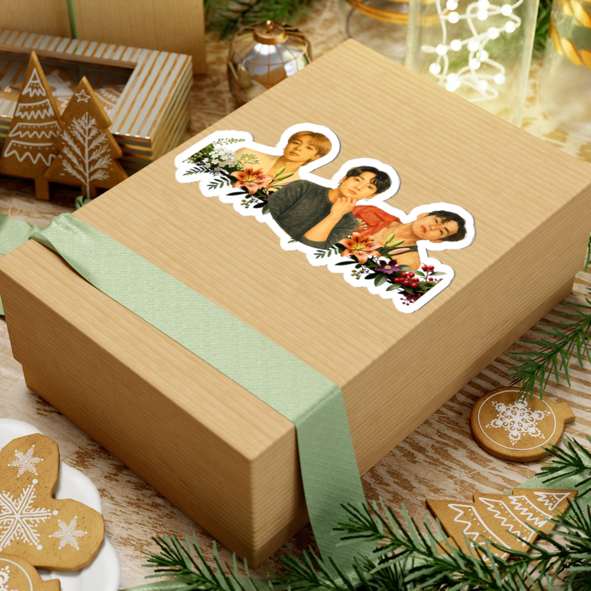 Kiss-Cut Sticker: BTS Maknae Line - Floral Tribute (4" and 6")