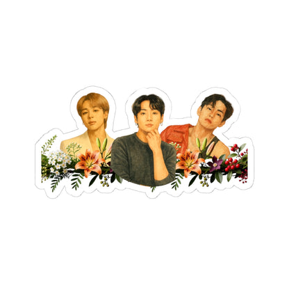 Kiss-Cut Sticker: BTS Maknae Line - Floral Tribute (4" and 6")