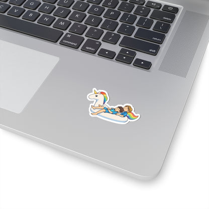 Rainbow Unicorn Float with BTS Jimin and Jungkook | Kiss-Cut Sticker