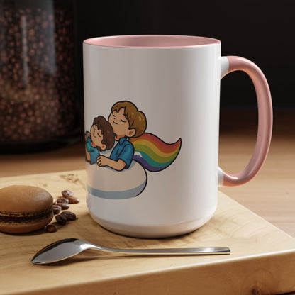 Rainbow Unicorn Float with BTS Jimin and Jungkook Mug | BTS duo Coffee Cup (15oz)