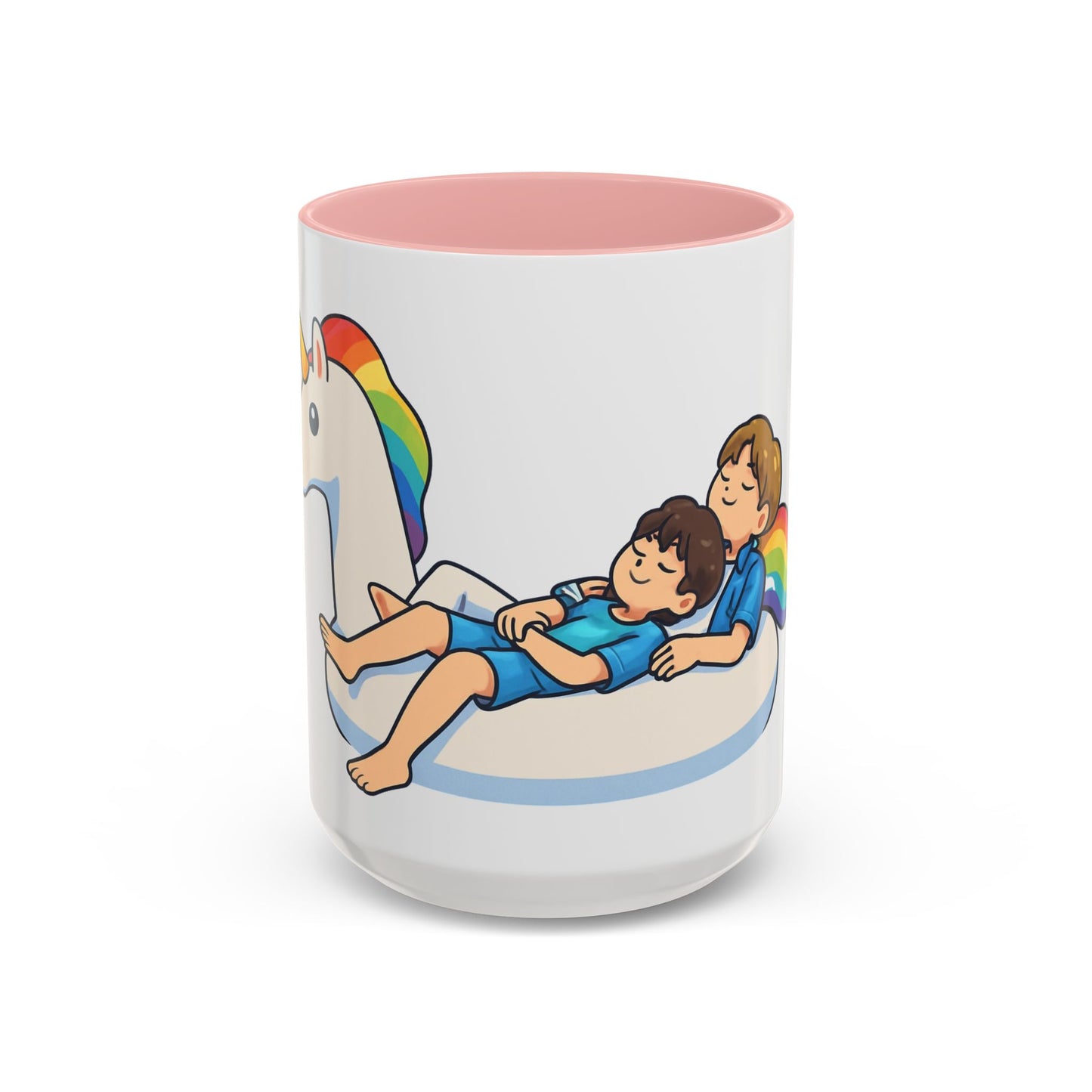 Rainbow Unicorn Float with BTS Jimin and Jungkook Mug | BTS duo Coffee Cup (15oz)