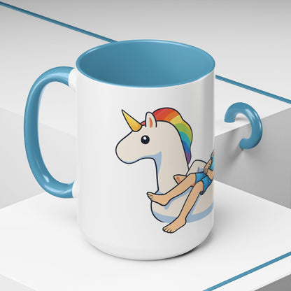 Rainbow Unicorn Float with BTS Jimin and Jungkook Mug | BTS duo Coffee Cup (15oz)
