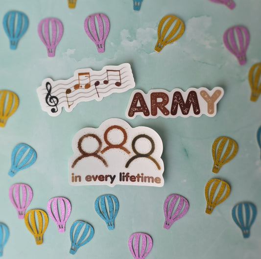 Black ARMY/Music Sticker Pack