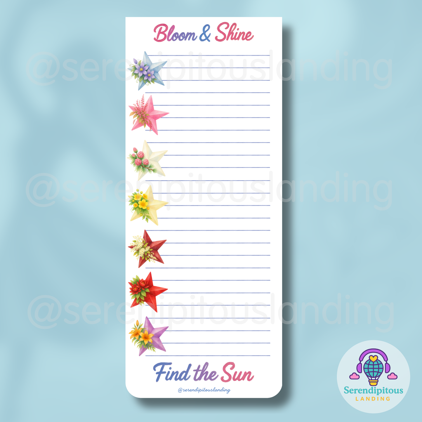 Bloom & Shine Notepad (3.5” x 8.5”, 50 sheets)