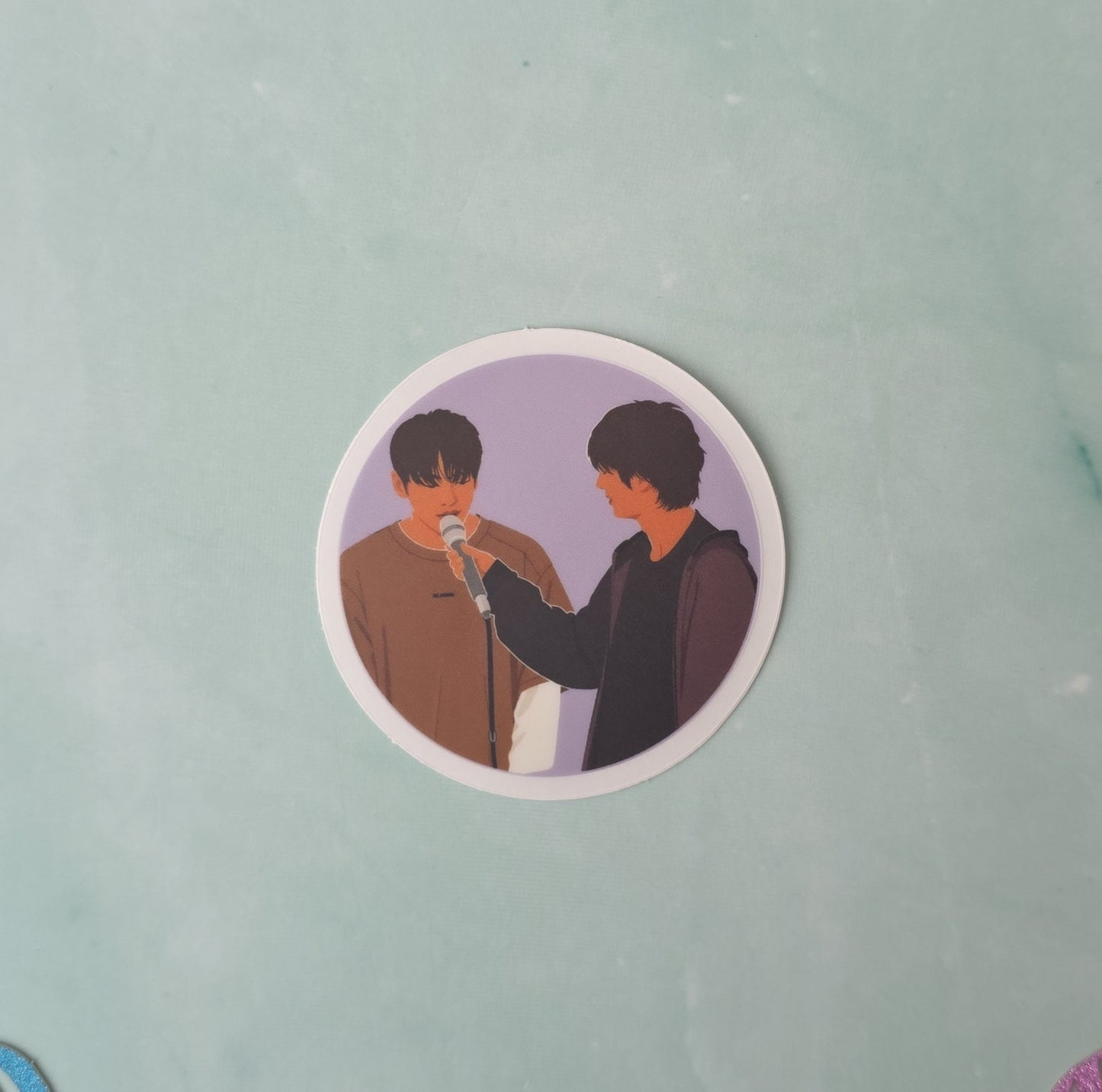 JK & Jin Mic Support Clear Sticker