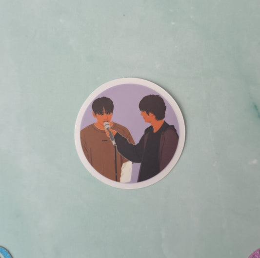 JK & Jin Mic Support Clear Sticker