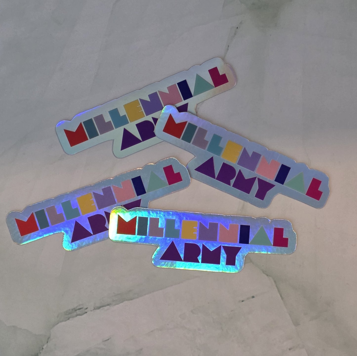 Millennial Army Holographic Sticker