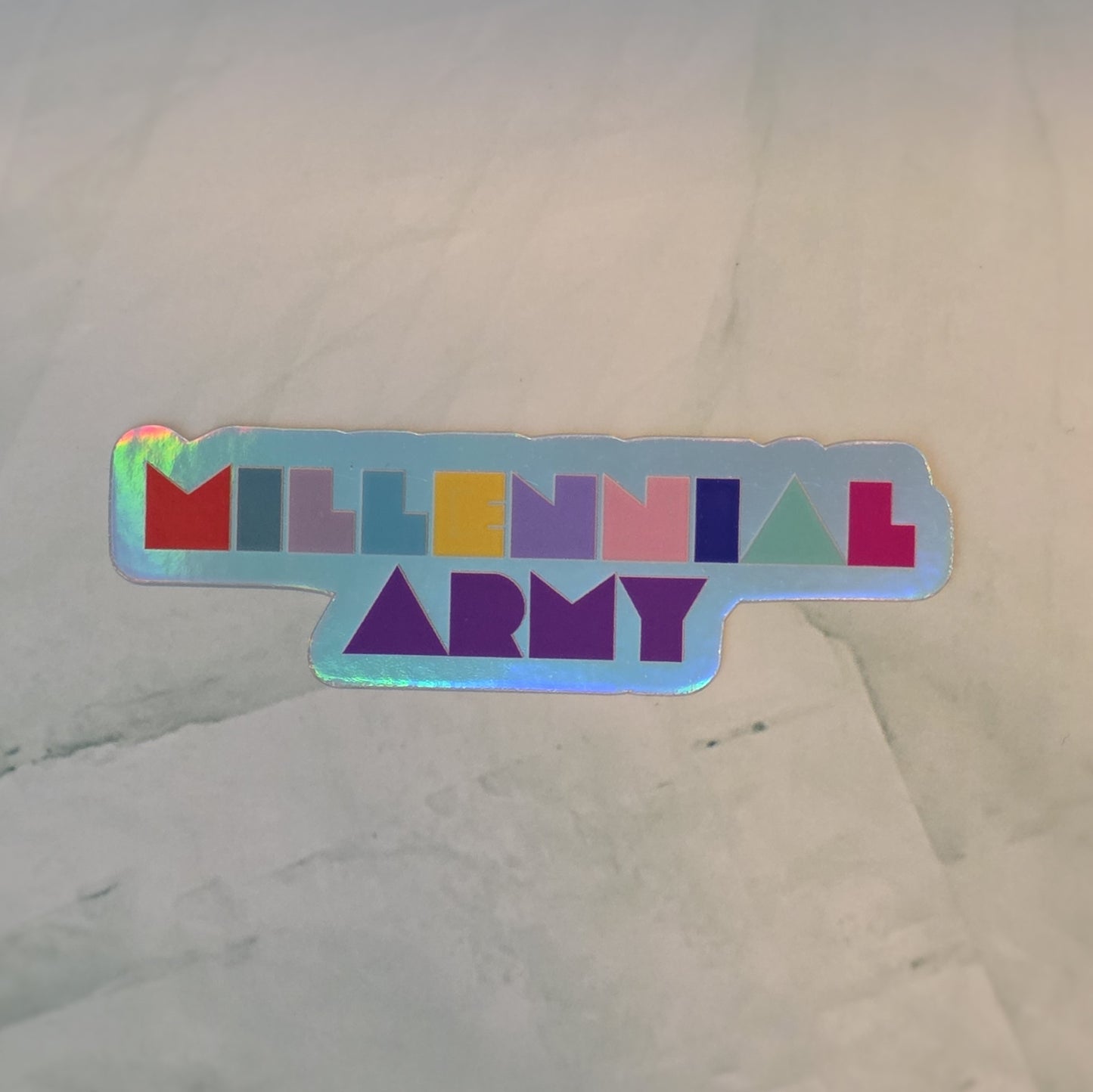 Millennial Army Holographic Sticker