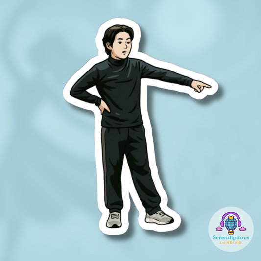 Suga Pointing in the Practice Room Sticker (2" and 4" available)