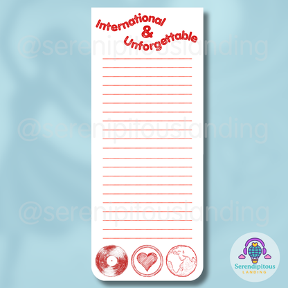 Laureles Internacionales Notepad (3.5” x 8.5”, 50 sheets)