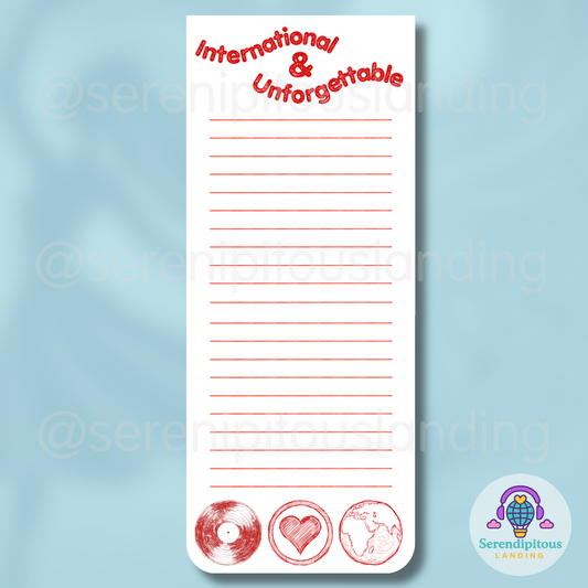 Laureles Internacionales Notepad (3.5” x 8.5”, 50 sheets)