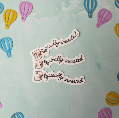 Lyrically-Invested Clear Sticker