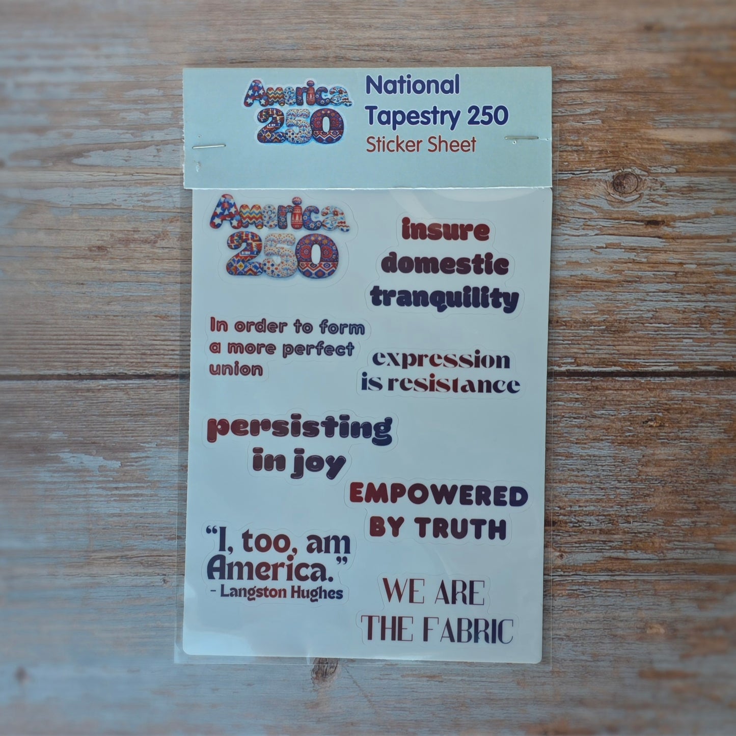 National Tapestry 250 Sticker Sheet (5.25" x 7")