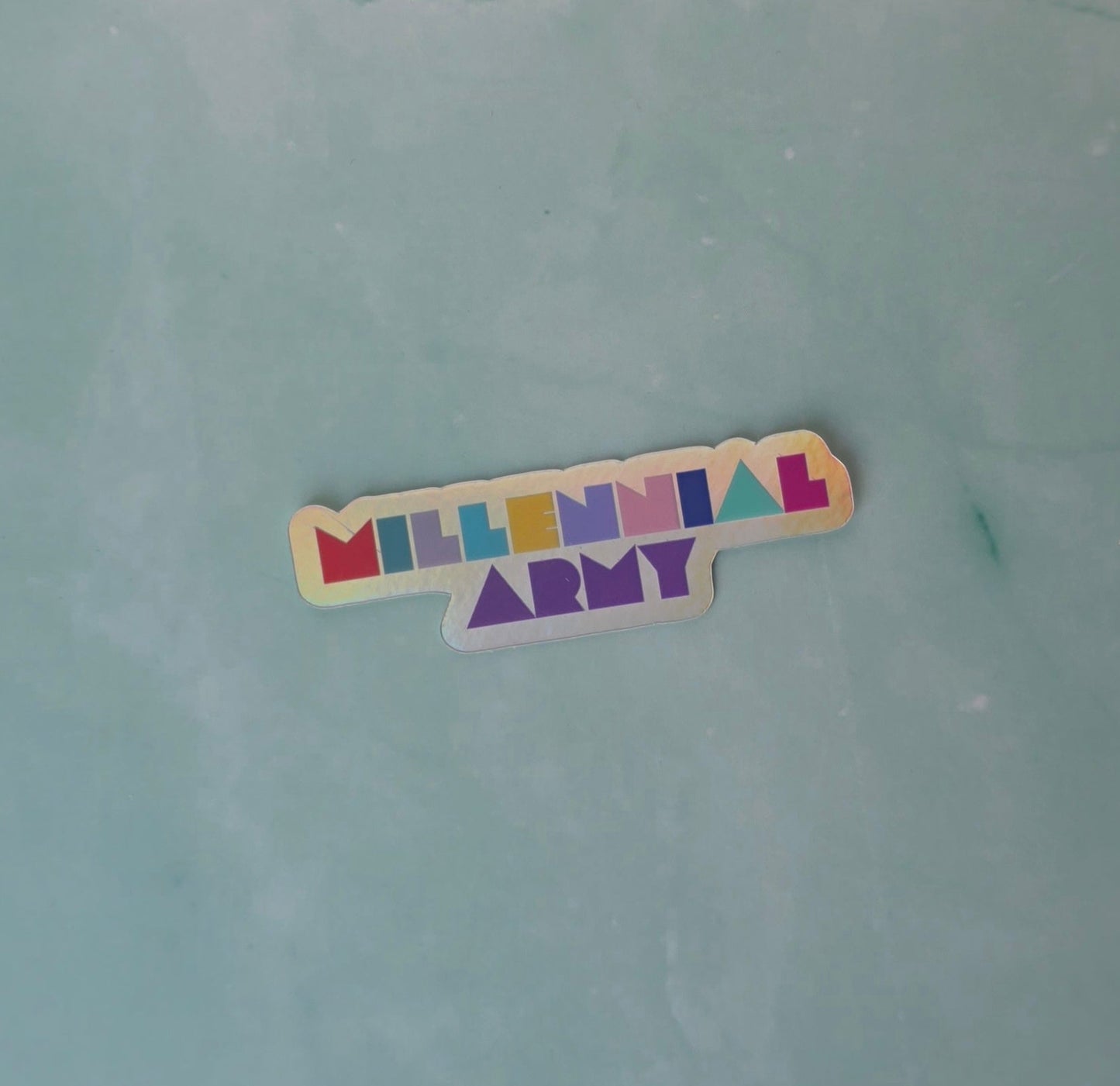 Millennial Army Holographic Sticker