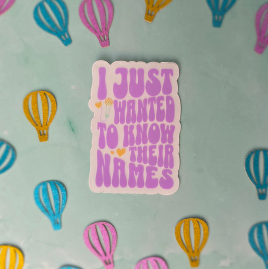 Just Their Names Sticker (Clear, 3")