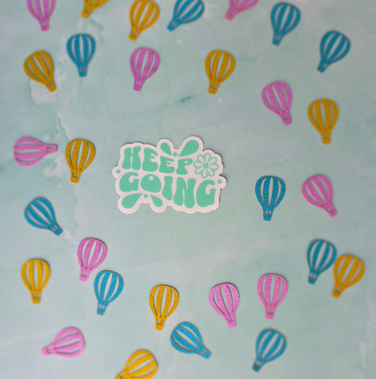 Keep Going Sticker (3", clear vinyl)