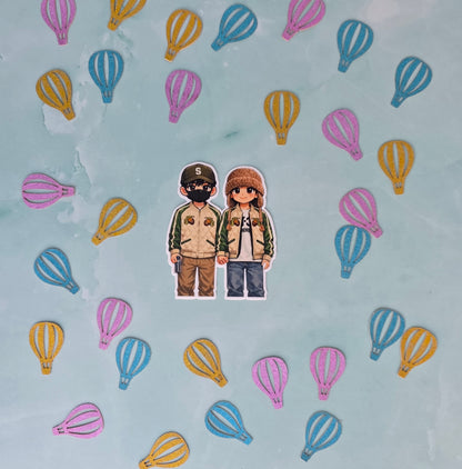 V & Jungkook in Hobi Gear Sticker (3")